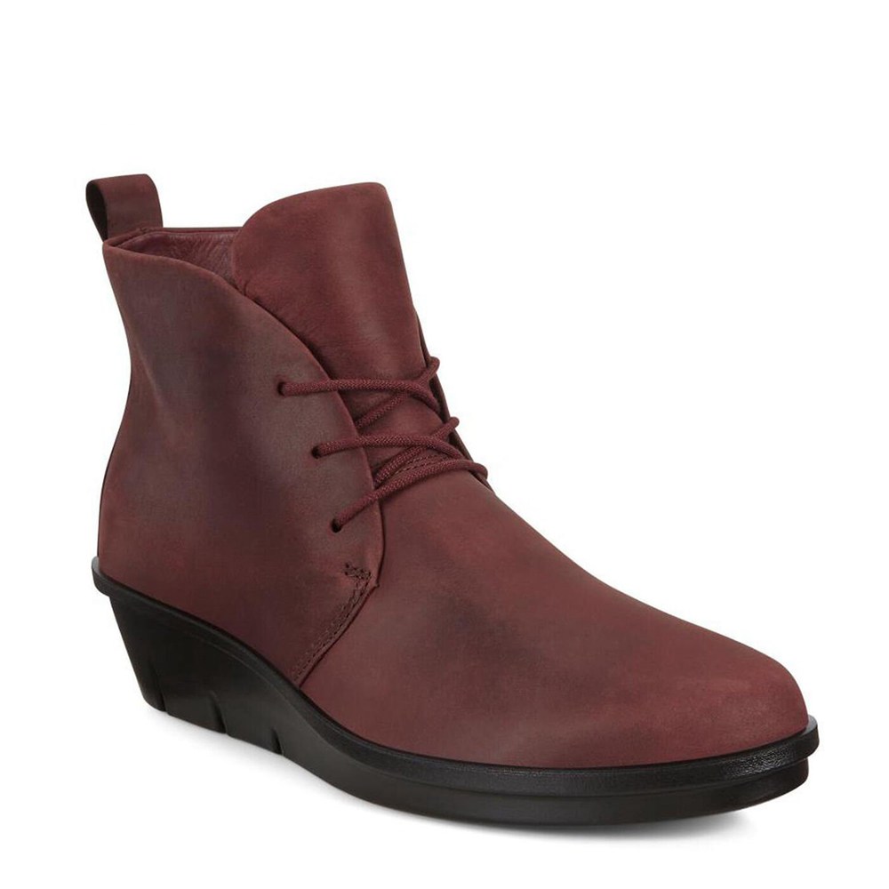 ECCO Womens Ankle Boots Burgundy - Skyler Lace-Up - OZN-139054